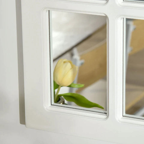 Rootz Wall Mirror - Round Wall Mirror - Make-up Mirror - Mirror - MDF/Glass - White - 110 cm x 70 cm x 3.3 cm