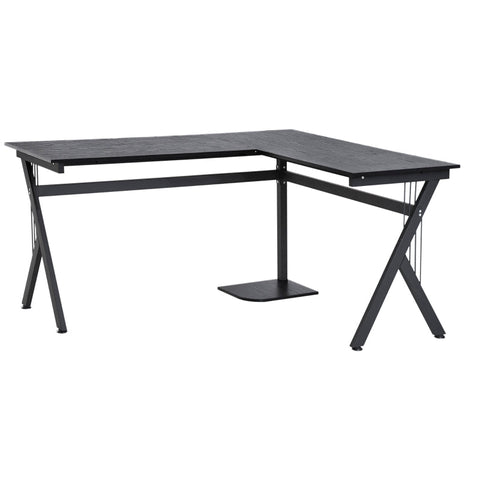 Rootz Desk - Computer Desk - L-shaped Corner Desk - Corner Desk - Office Table - Black - 155 x 130 x 76cm
