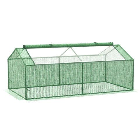 Rootz Greenhouse - Foil Greenhouse With Window - Tomato House - Cold Frame - Green - 180 x 90 x 70 cm