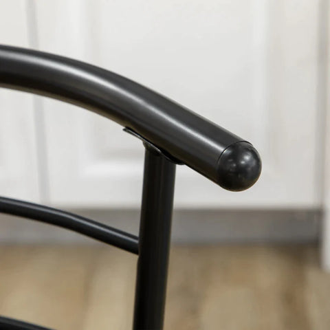 Rootz Kitchen Table Set - Dining Set - 3-piece Bistro Set - 1 Table - 2 Chairs - MDF/Metal - Black - 80 cm x 53 cm x 74.5 cm