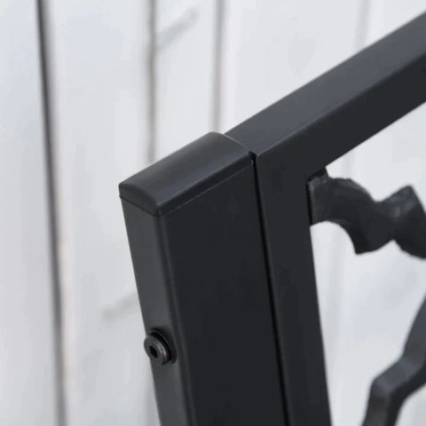 Rootz Garden Bench - 2-Seater Garden Bench - Metal - Black - 128 x 58.5 x 89 cm