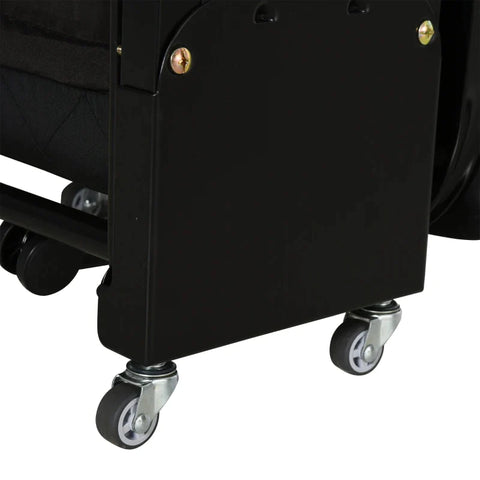 Rootz 2-in-1 Folding Bed - Guest Bed - Foldable - Adjustable - Headboard Height With Castors - Black