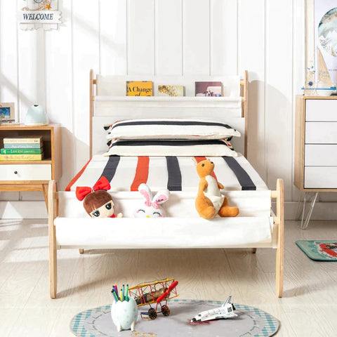 Rootz Children's Bed - Cot - Outh Bed - House Bed - With Bed Pocket - Wooden Bed - Play Bed - Single Bed - 229 x 98 x 95 cm