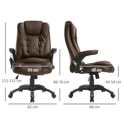 Rootz Bürostuhl – Vibrationsmassagestuhl – Massagestuhl – Gaming-Stuhl – Computerstuhl – Leder – Braun