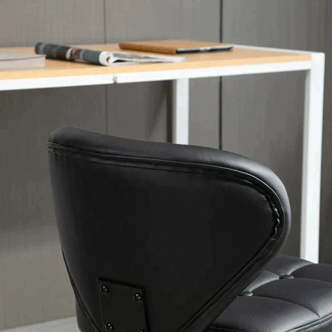 Rootz Set Of 2 Work Stools - Bar Stools - Saloon Stools - Imitation Leather - Dark Grey - 45W x 47D x 72-87H cm