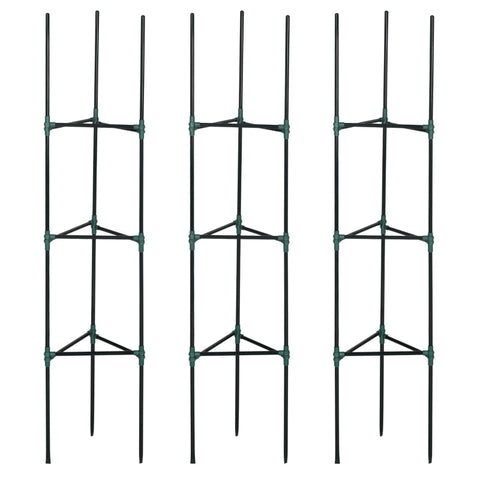 Rootz Trellis - Set of 3 Plant Trellis - Modular Design - Outdoor Indoor - Steel - Green - 38 x 38 x 182 cm