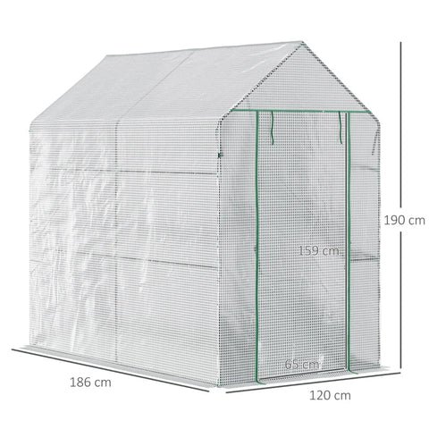 Rootz Greenhouse - Foil Greenhouse - Tunnel Greenhouse - Walk-in Greenhouse - 120 x 186 x 190 cm