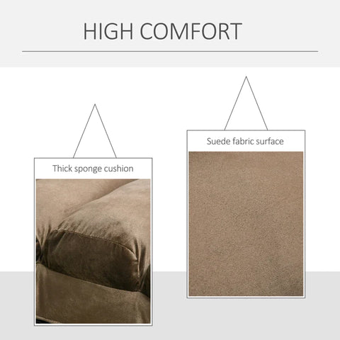 Rootz Folding Mattress - Floor Chair - Sofa - Suede Cloth - Brown - 175x56x20cm