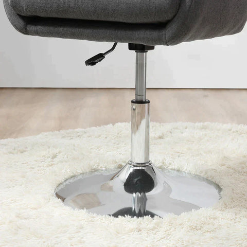 Rootz Drehstuhl – Bürostuhl – Arbeitshocker – Drehhocker – höhenverstellbar – Leinenähnliches Polyester – Stahl – Dunkelgrau – 57 x 57 x 77,5–87 cm