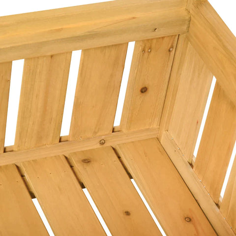 Rootz 2-seater Bench - Garden Storage Bench - Wooden Bench - Bench With Armrests - Outdoor Seating - Solid Wood - Yellow - 115 x 61 x 85 cm