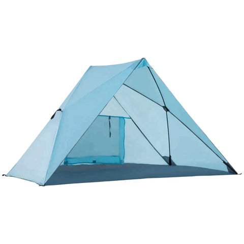 Rootz Tent - Beach Shell - Beach Tent - Camping Tent - For 2-3 People - With UV50+ Sun Protection - Mesh Window - Blue - 210 x 147 x 120 cm
