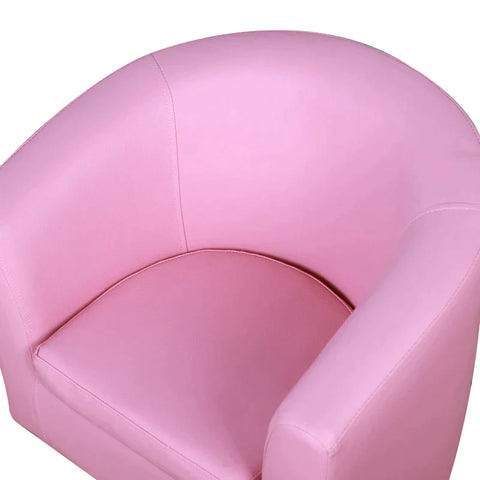 Rootz Kids Armchair - Mini Armchair - Children's Room Sofa - Children's Sofa - Children's Furniture - Armchair With Footstool - Pink