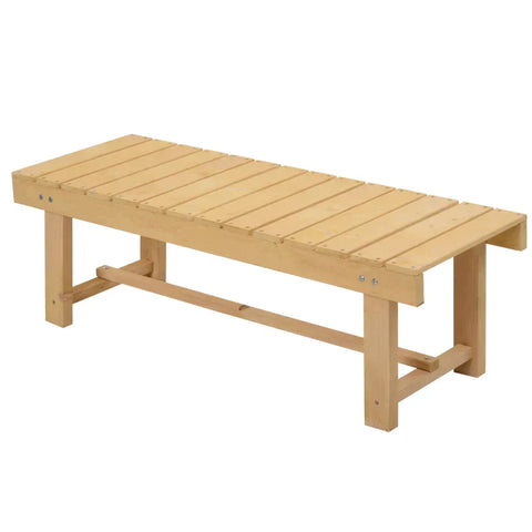 Rootz Garden Bench - Wooden Bench - Rustic Bench - 2 Seater Bench - Garden Furniture - Natural - 110 x 38 x 35 cm