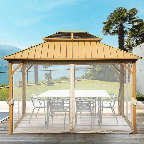 Rootz Gazebo - Garden Gazebo - Pavillon - Garden Pavillon - 3.65 x 2.99 x 2.84 m