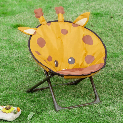 Rootz Moonchair - Children's Camping Chair - Baby Moon Chair - Kid's Folding Chair - Indoor And Outdoor - Easy To Carry For Toddler Girls Boys - Steel - Yellow - Ø50 x 49H cm