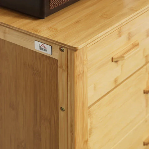 Rootz Drawer Cabinet - Dresser With Drawers - 6 Drawer Chest - Natural - 66cm x 37.5cm x 88.6cm
