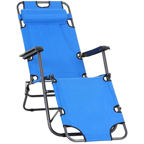 Rootz Sonnenliege – Gartenliege – Strandliege – Entspannungsliege – klappbar – Metall + Oxford-Stoff – Blau – 135 x 60 x 89 cm