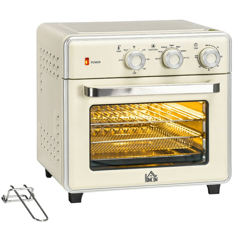 Rootz 5-in1 Mini Oven - 20 L Capacity - 1400w - 1 Baking Rack - 1 Baking Tray - 60 Min. Timer - Off-white - 36L x 37.7W x 34.5H cm