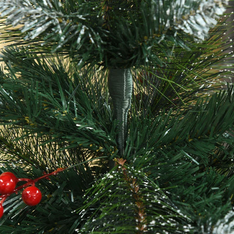 Rootz Weihnachtsbaum – Künstlicher Weihnachtsbaum – Tanne – Weihnachtsdekoration – 360 Zweige – PVC – Metall – Grün/Weiß – Ø50 x 150 cm