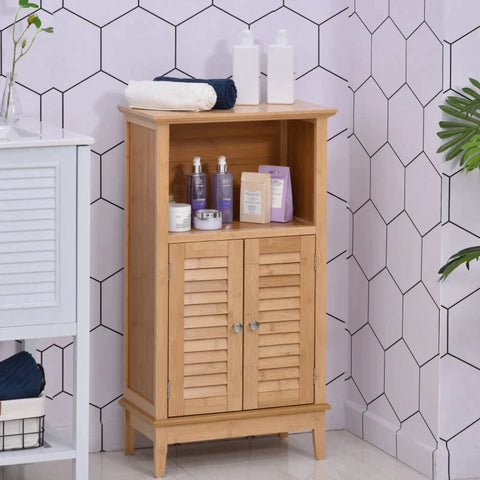 Rootz Bathroom Cabinet - Bathroom Shelf - Open Shelf - Bathroom Standing Shelf - 50 x 25.5 x 92 cm