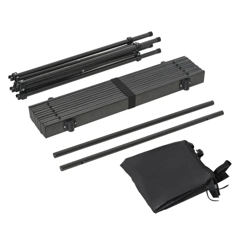 Rootz Garden Table - Aluminum Folding Table - Camping Table With Storage Bag - Portable For Garden Beach Picnic - Charcoal Grey - 70 cm x 70 cm x 69 cm