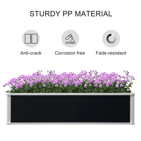 Rootz Raised Bed - Planter With Drainage Function - Protection Against Pests - Plastic - Grey - 120 x 90 x 30 cm