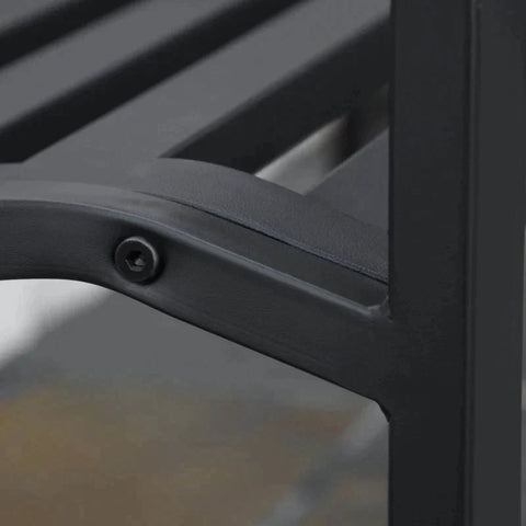 Rootz Garden Bench - 2-Seater Garden Bench - Metal - Black - 128 x 58.5 x 89 cm