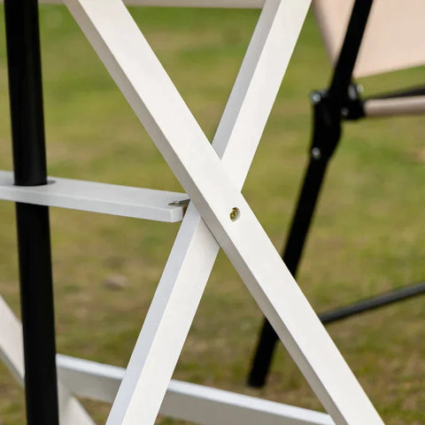 Rootz Patio Table - Garden Table - Square Table - Foldable Table - Poplar Wood -white - 70 x 70 x 70 cm