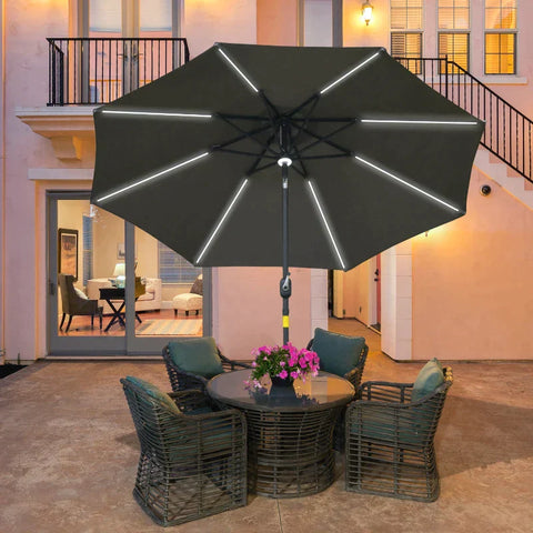 Rootz Parasol - Garden Parasol - Sun Umbrella - Sun Protection - Garden Umbrella - Umbrella - Hand Crank - Grey