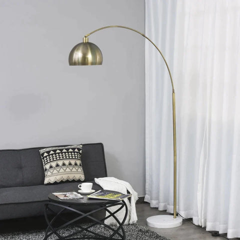 Rootz Arc Lamp - Arc Floor Lamp - Marble Base - Adjustable Shade - Floor Lamp - Metal - 31 x 120 x 205cm