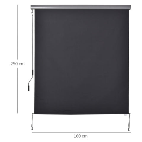 Rootz Vertical Awning - Balcony Awning - Awning - Window Roller - Dark Gray - 160 x 250 cm