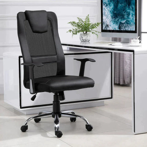 Rootz Office Chair - Swivel Chair - Executive Chair - Desk Chair - Height-adjustable - Black - L66 x W73 x H(108-118) cm