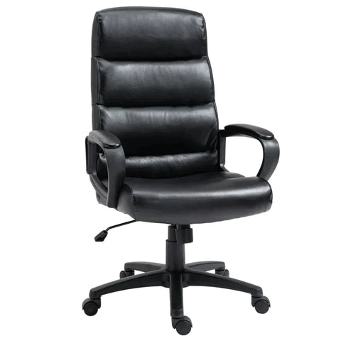 Rootz Office Chair - Swivel Chair With Backrest - Executive Chair - Height-adjustable - Computer Chair - Work Chair - Desk Chair With Rocker Function - Black - 66 x 66 x 107-114 cm