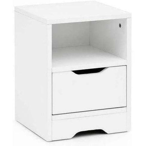 Rootz Bedside table - Wood - White - 31 x 43 x 31 cm