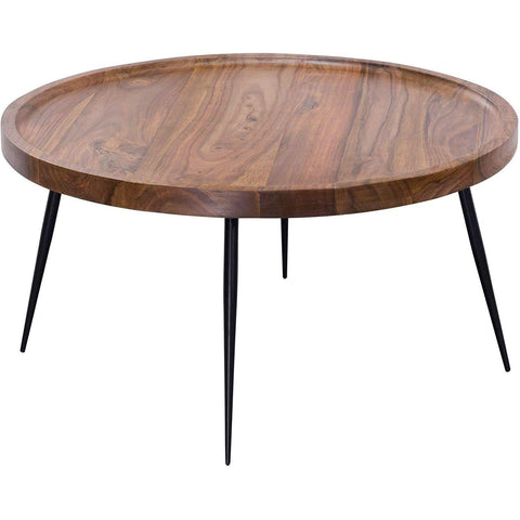 Rootz Coffee Table - Solid Wood - Brown -75 x 39 x 75 cm