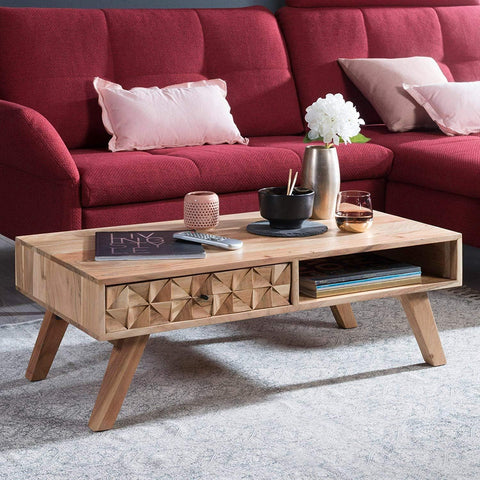 Rootz Coffee Table Wood - Handmade Coffee Table - Coffee Table - Acacia Wood - 95 x 35 x 50 cm