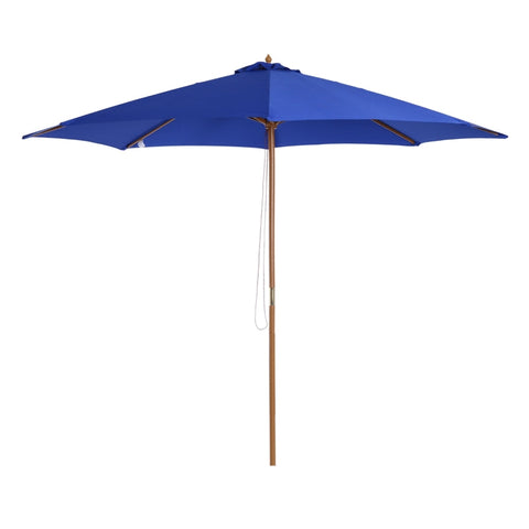 Rootz Wooden Parasol - Garden Parasol - Wooden Garden Parasol - Wooden Balcony Parasol - Parasol - Blue - 3m