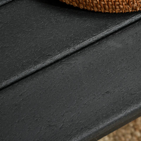 Rootz Side Table - Garden Table - Rectangular - Industrial Design - Striking Wood Look - Black - 95 x 42 x 40 cm