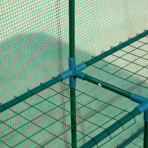 Rootz Greenhouse - 2 Tier Greenhouse - Buitentuin Met Roldeur - Groen - 214 cm x 143 cm x 195 cm