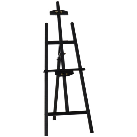 Rootz Easel - Easel Sitting And Standing Easel - Foldable Studio Easel - 90° Adjustable With Holder For Art Painting- Pine Wood - Black - 51.5 x 71.5 x 134.5 cm