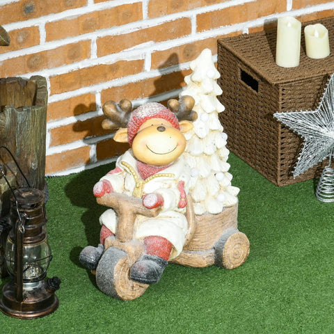 Rootz Christmas Decoration - Reindeer - Christmas Tree - Warm Led Lighting - Battery Operated - Indoor And Outdoor - Plastic -  Multicolored - 36L x 21W x 44H cm