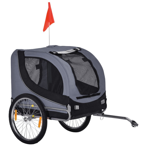 Rootz Pet Bicycle Trailer - Bicycle Trailer - Dog Trailer - Foldable - Universal Hitch - Trailer - Steel/Polyester - Grey/Black - 130 X 73 X 90cm