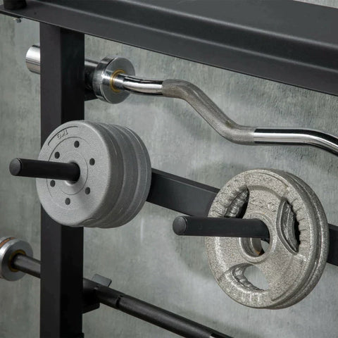 Rootz halterstandaard - voor halterschijven - rek voor stangen - tot 150 kg - staal - zwart - 100 x 55 x 102 cm