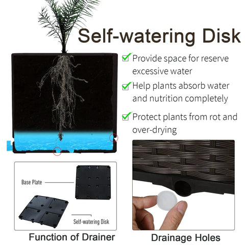 Rootz Garden Bed Raised Bed Planter - Dark Brown - Pp - 15.75 cm x 15.75 cm x 17.32 cm