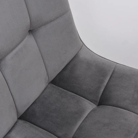 Rootz Set Of 2 Dining Room Chairs - Upholstered Chairs - Kitchen Chairs - Dining Table - Foam Metal - Gray/Black - 45 x 63 x 90 cm