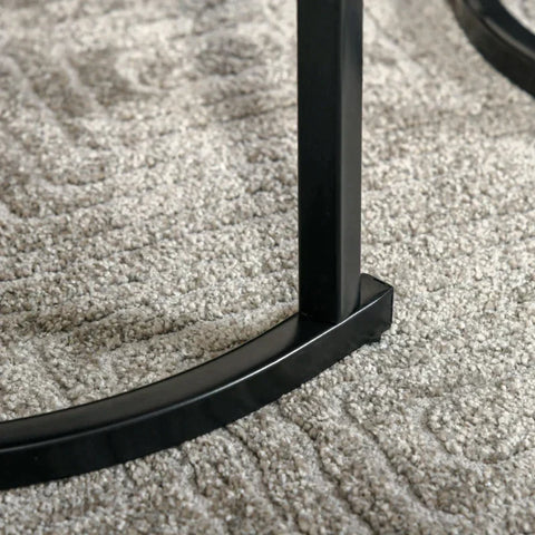 Rootz Side Table - Set Of 3 - Stackable Coffee Table - Coffee Table - 3 Sizes - Industrial Design - Metal - Black/Brown