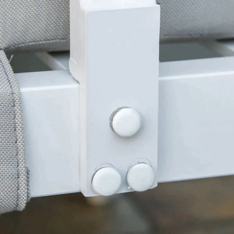 Rootz Gartenmöbel-Set – 3-teiliges Gartenmöbel-Set – Doppelsofa – Chaiselongue – Couchtisch – Sitzkissen – Cremeweiß