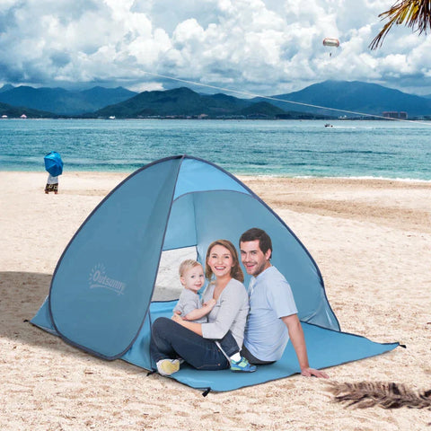 Rootz Pop-up Tent - Beach Shelter Tent - Throw Tent - Tent - Blue - 200 X 150 X 119 Cm