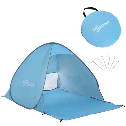 Rootz Pop-up Tent - Beach Shelter Tent - Throw Tent - Tent - Blue - 200 X 150 X 119 Cm