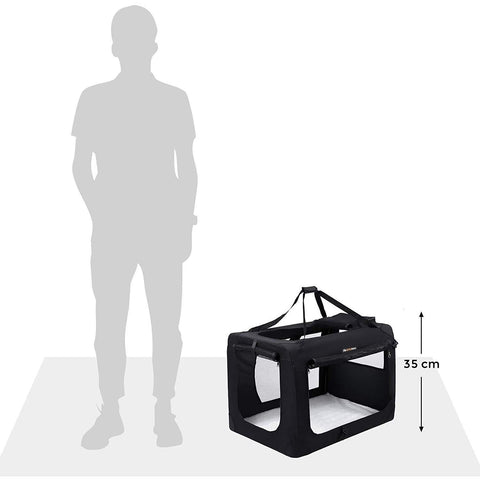 Rootz Transport Box - Dog Box - Transport Bag - Foldable Cat Box - Black